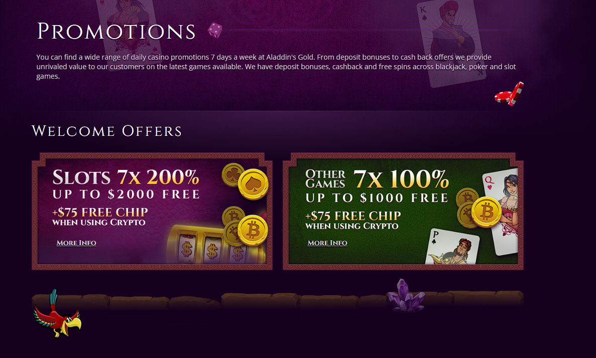 Aladdins Gold Casino Review with No Deposit Bonus