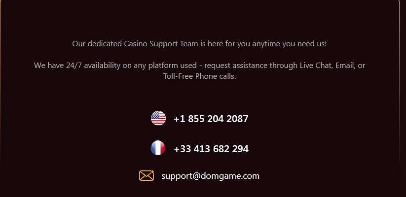 DomGame Casino Review & No Deposit Bonus Code
