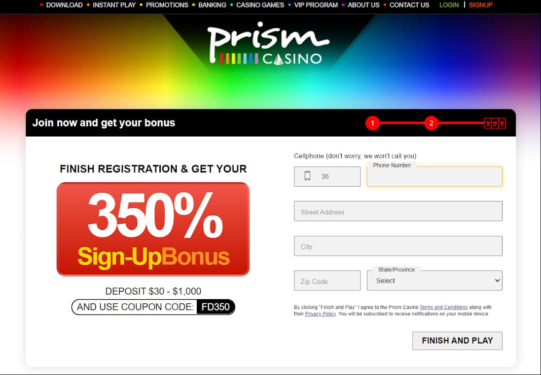 Prism Casino No Deposit Bonus Codes & Review