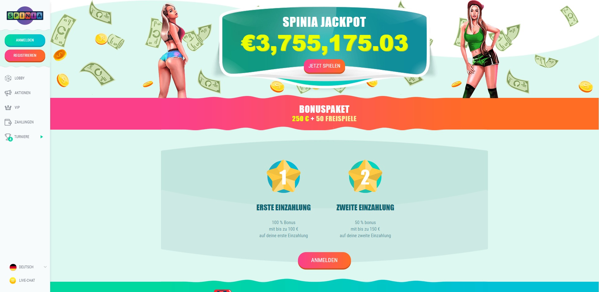 Spinia Casino Erfahrungen & Test mit Bonus ohne Einzahlung