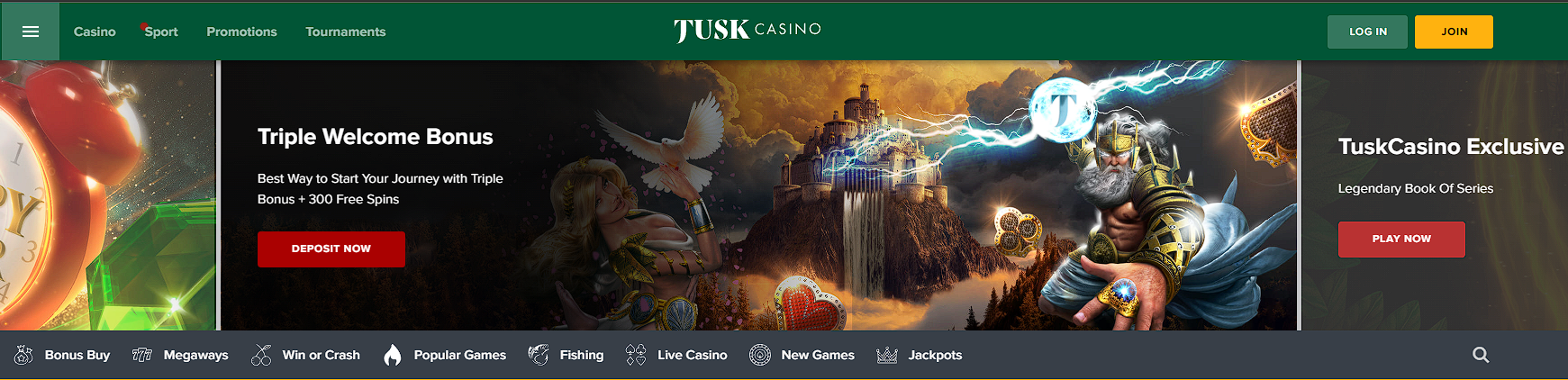 Tusk Casino Review with No Deposit Bonus
