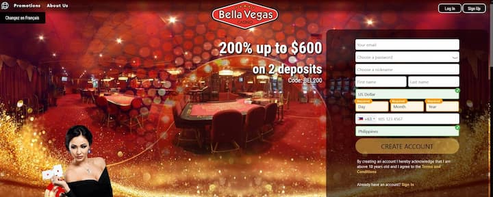 Bella Vegas Casino Review with No Deposit Bonuses