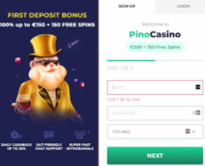 Pino Casino Bewertung & Test mit Bonus ohne Einzahlung