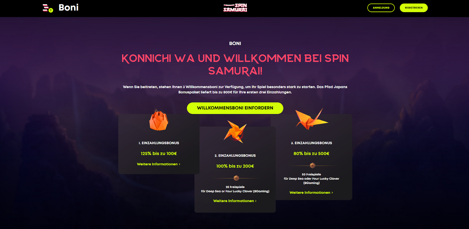 Spin Samurai Casino Erfahrungen & Test mit Bonus ohne Einzahlung